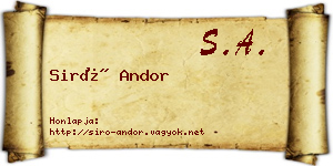 Siró Andor névjegykártya