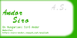 andor siro business card